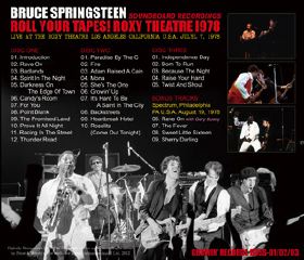 Bruce Springsteen & The E Street Band Roll Your Tapes (back) - Growin' Label