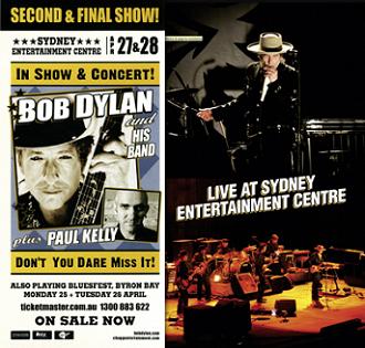 Bob Dylan Live At Sydney Entertainment Centre - The Godfather Records Label