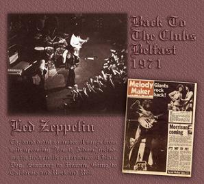 Led Zeppelin Back To The Clubs (front cover) - Wendy Records Label