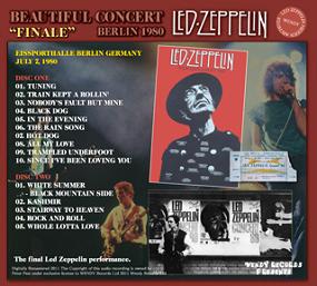Led Zeppelin Beautiful Concert Finale (back) - Wendy Records Label
