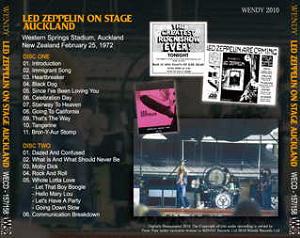 Led Zeppelin On Stage Auckland (back)- Wendy Records Label
