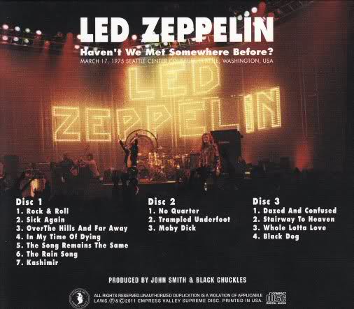 Led Zeppelin Haven't We Met Somewhere Before back panel - Empress Valley Supreme Disc Label