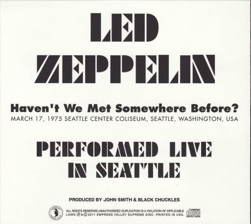 Led Zeppelin Haven't We Met Somewhere Before? Slipsleeve - Empress Valley Supreme Disc Label