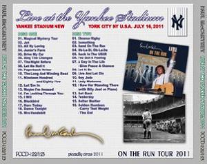 Paul McCartney Yankee Stadium 2011 (back) - Picadilly Circus Label