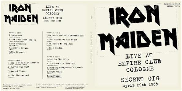 Iron Maiden Live At The Empire Club Cologne - Secret Gig LP 