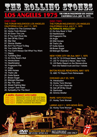 The Rolling Stones Los Angeles 1975 (back) - Mayflower Label DVD