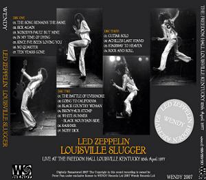 Led Zeppelin Louisville Slugger Back Cover Wendy Records 
