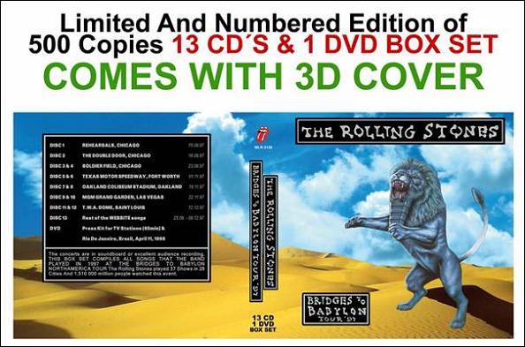 The Rolling Stones Bridges To Babylon '97 Box Set - Wonderland Records Label
