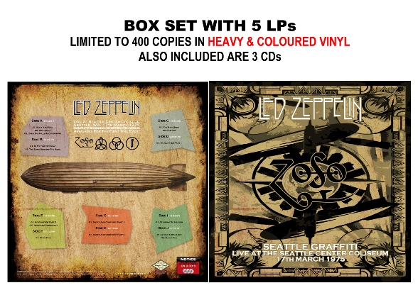 Led Zeppelin Seattle 1975 5LP_3CD Box Set